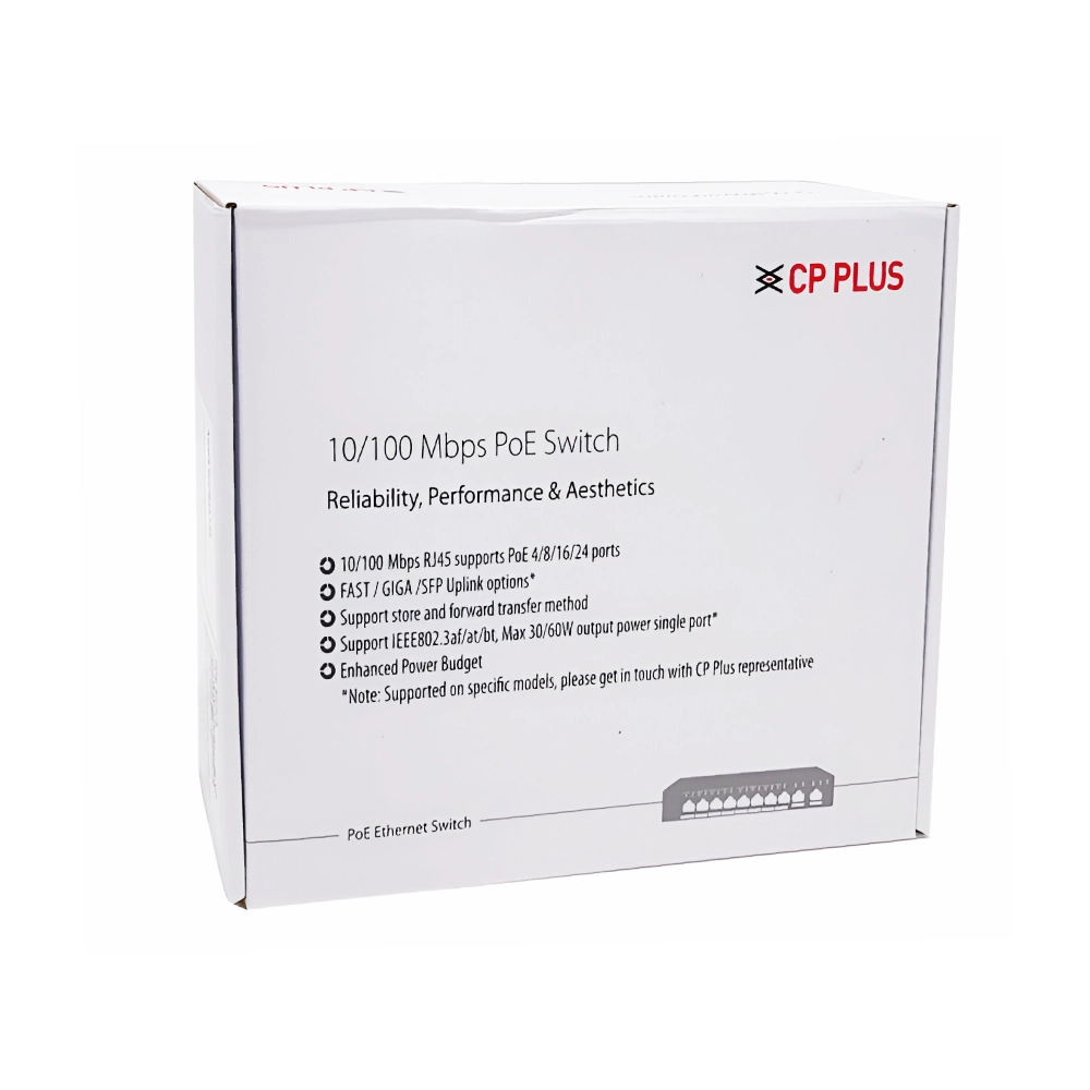 CP-Plus Poe Switch 8 Port (8 FE + 2 FE Port)